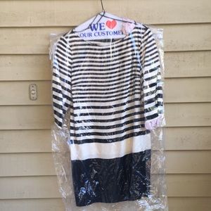 Zara black and white stripe dress